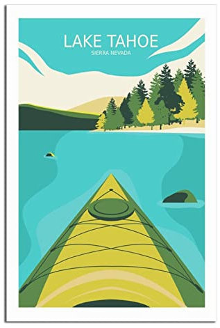YONGCAI Lake Tahoe Sierra Nevada Vintage Reise Poster Leinwand Wand Home Room Decor Kunst Poster Malerei Bild Druck Geschenk Poster