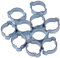 Lot de 10 colliers de serrage à double oreille plaqué zinc 15-18 mm