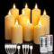 ZIYOUDOLI Rechargeable LED Candles with 10-Button Remote Control and 6/8 Hour Timer Flicker Function 9 Pieces Roman Pillar Rechargeable Candles (5x10.5/14/17cm) Outdoor Waterproof,Type-C Charging.