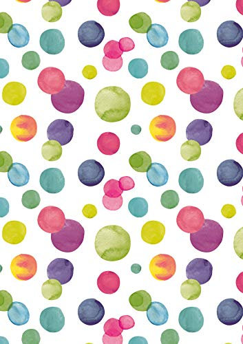 Geschenkpapier farbige Punkte - Breite 50cm - 50m lang - K601848-30cm-50Mtr