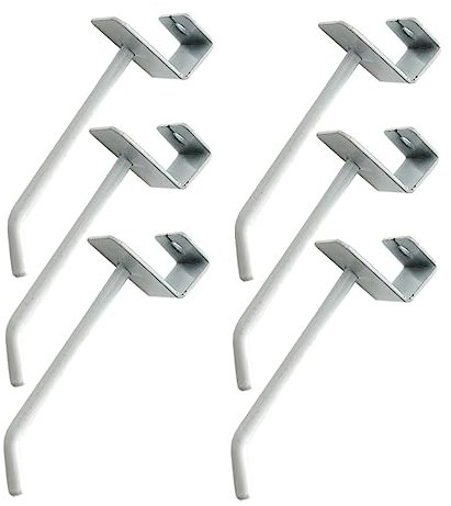 Zerodeko 6pcs Square Tube Hook Hanger Display Hook Metal Hangers Heavy Duty Shop Goods Shelf Hook Slatwall Wall Hook Shop Display Hook Shelves Paint Iron Hook
