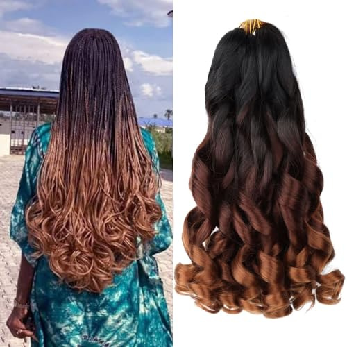 French Curl Braiding Hair Extensions for Braiding Crochet Braids Hair Extensions Goddess Braids Crochet Hair Extensios for Black Women (22Inch (Pack of 9), #1B/33/30)