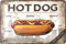 DODINO Plaque en métal rétro HOT DOG, 20x30cm, Signe en Métal Signe de la Nourriture en Métal Signe Drôle Vintage pour la Maison Café Restaurant Bar Signe