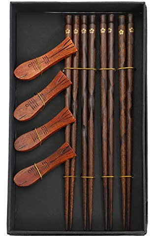 MILISTEN Juego De Cubiertos De Madera Reposapalillos Portátil Estuche Para Viajes Decorativo