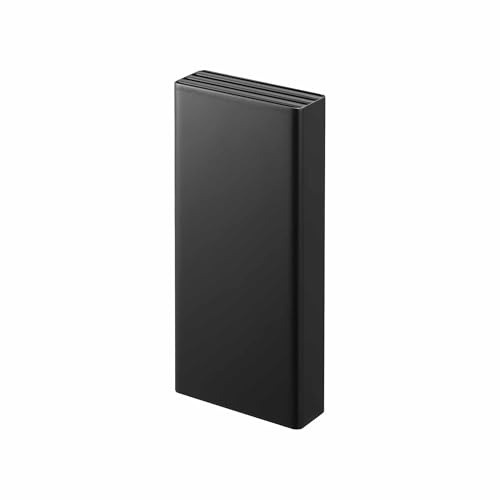 Yamazaki Tower Film Hook Selbstklebender Messerblock, schwarz | Stahl, Befestigung ohne Bohren, Mit 4 Fächern, Sicher für Klingen bis 22 cm, 4 x 10 x 22 cm, Japanisches Design