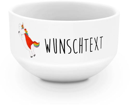 Mr. & Mrs. Panda Müslischale Einhorn Super - Personalisierte Geschenke, Schüssel Personalisieren, Schale, Geschenk, Unicorn, Personalisiert, Einhörner, Müslischüssel, Traummann, Superheld, Freundin