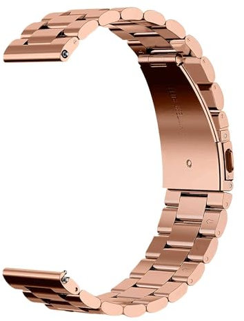 OcioDual Uhrenarmband, Edelstahl, Metallarmband, Farbe Roségold 18mm Uhrenarmbänder, Smartwatch Armband, Ersatzarmband Smartwatch, Uhrenarmbänder für Herren, Universelle Armbänder