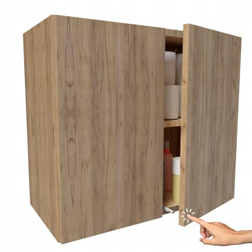 Miradu Kleine Badezimmermöbel Hängeschrank, Geräumiger medizinschrank, Modern Wandschrank, Kleiner Schrank, badezimmerschrank hängend, medizinschrank hängend, Bad Schrank (Holz, 52x60x30)