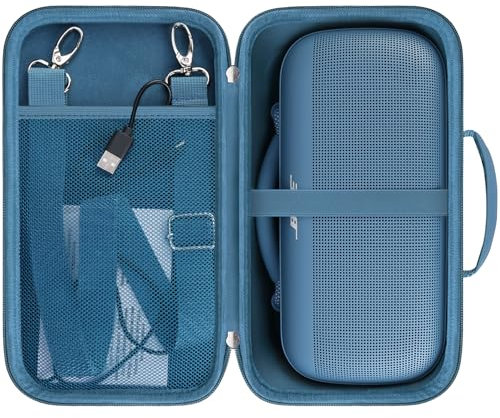 RAIALL Hard Travel Case for Sony ULT Field 3 Wireless Portable Bluetooth Speaker, Sony ULT Field 3 Protective Carrying Storage Bag, Blue+Shoulder Strap