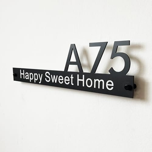 Numéros de maison flottants en aluminium composite - Plaques personnalisées de nom et de rue pour extérieur - Panneaux muraux modernes