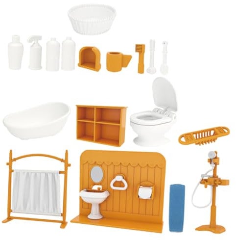 KOMBIUDA Dollhouse Miniature Furniture Kids Little Dollhouse Bathroom Accessory Realistic Miniature Toys for Kids