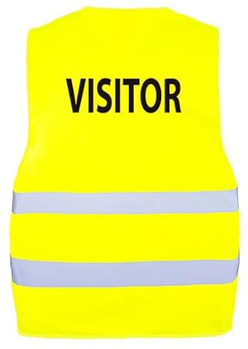 GIDUTEX Sicherheitsweste Warnweste Aufdruck Security oder Visitor mit reflektierenden Streifen waschbar (Visitor, XL/2XL)