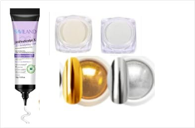 BISHENGYF 3D Nail Gel:4 Jars Metallic Mirror Nail Effect Pigment Chrome Powders for Nails,Iridescent Rose Gold Chrome Nail Powder,3D Sculpting Nail Gel for Nail Art Design