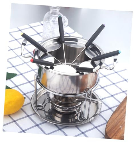 Alipis Chocolatera Eléctrica Set De 10 Piezas De Acero Inoxidable para Fondue De Chocolate Juego De Fondue De Horno De Fusión