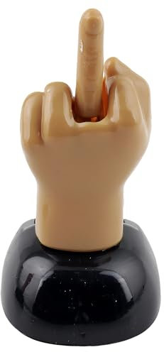Freak Scene Armaturenbrett Wackelfigur Mittelfinger Hellbraun Solar Stinkefinger Hand Finger