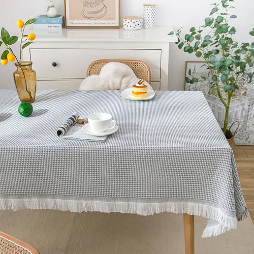 Leinen-Tischdecke mit Hohlsaum, 180 x 300 cm, ideal für den Innen- und Außenbereich