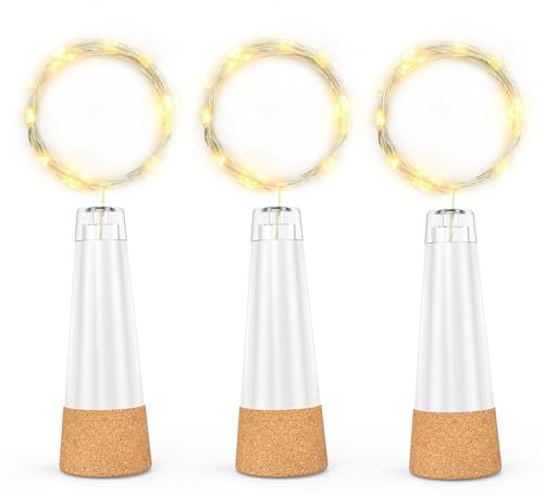 leegoal Bottle Lights, USB Rechargeable Wine Bottle Light with Cork 2024 Upgraded 2m 20 LED Jar Fairy Lights for Xmas Decorations