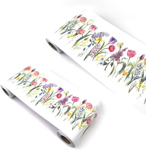 VisitRyl Wallpaper Border Self Adhesive Wall Tiles Decorative, Peel and Stick Wall Border Bathroom Stickers A Pile of Tulips YX212 12cm X 1000cm