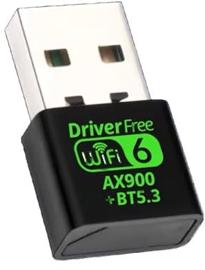 diybits AX900BT5.3 Dual Band Wireless USB WiFi6 Adapter | 900Mbps 2.4G & 5G | WiFi 6 AX | Plug & Play | WPA3 Encryption | MU-MIMO | Internal Antenna | USB WiFi Dongle for PC/Laptop/Desktop