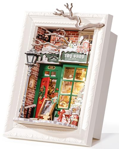 Rolife DIY Miniatur Haus Bausatz Puppenhaus Weihnachtsmodell für Erwachsene zum Basteln 3D Puzzle Wandmontierbare Wohnkultur (Weihnachtsmanns Spielzeugladen)