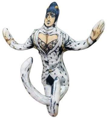 Zhongkaihua Bruno Bucciarati Plüschfigur JJBA 28 cm, Anime, weich, menschlich geformt, mit drehbarem integriertem Draht, lustige Kissen-Überwurf-Dekorationen