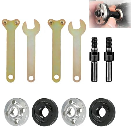 Wenyue Winkelschleifer-Pleuelstangen Set, Zubehör für Winkelschleifers | 10 Stück; Zubehör Geeignet; Winkelschleifers Modifizierter Adapter; für Bohrmaschine Trennscheibe Polierrad Metalle Halter