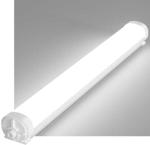 RUISUN Plafón LED de 120cm, 36W, 4500 lm, 4000K, IP65, impermeable, iluminación para baño, oficina, taller, lámpara LED enchufable para garaje, sótano