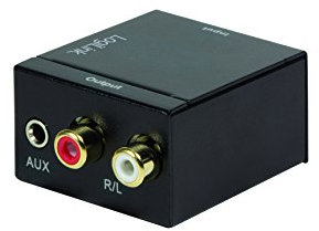 LogiLink CA0101 Koaxial und Toslink auf Analog L/R, 3,5 mm Klinkenstecker Audio-Konverter, Elektromagnetisch-Rauschfreie Übertragungen schwarz