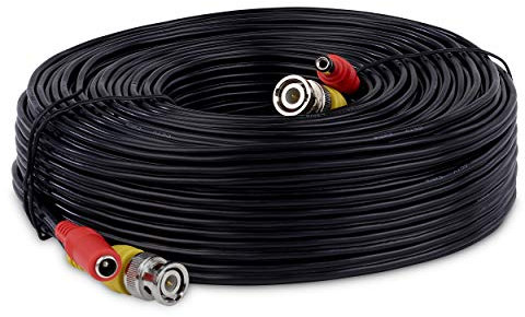 SSL BNC Video Power Cable For CCTV Camera DVR Security System (40M, Black)