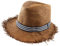 Sonia Originelli Strohhut Sommerhut Strand Fransen Herren Unisex Streifen Farbe Cappuccino