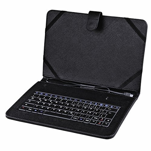 Hama Tablet-Tasche mit integrierter Tastatur (Case passend für Lenovo, Medion, TrekStor uvm, für OTG-Tablets mit Display bis 26,7 cm, 10.5 Zoll, Standfunktion) Schutz-Hülle, Slim Cover