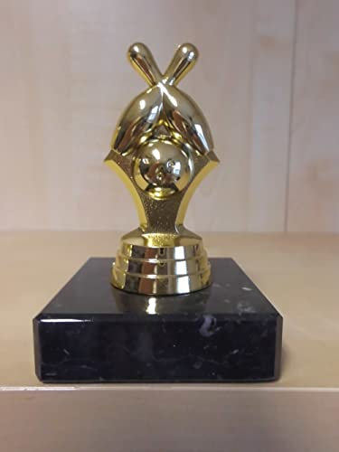 Fanshop Lünen Pokal Kegeln Figur 10 cm Turnier - Kinder - Sporttrophäe - Trophäe - Geburtstag - Kegler - goldfarbig - (pf15)