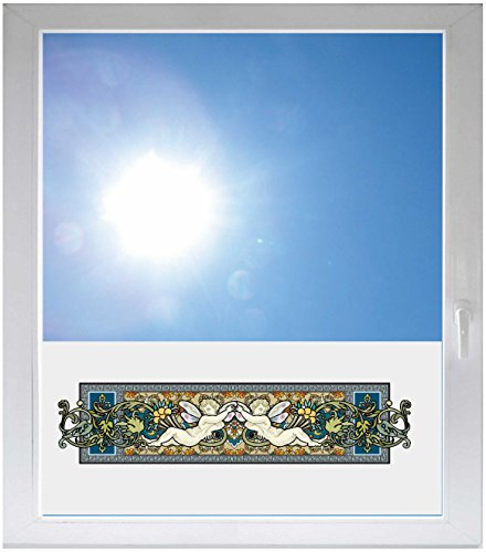 INDIGOS UG - Fensterfolie Blickdicht Ornament - 1000x500mm - Sonnenschutzfolie Fenster - Sichtschutzfolie Fenster Bad, Küche, Fenster, Milchglasfolie