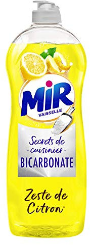 Mir Vaisselle Secrets de Cuisinier – Liquide Vaisselle (750mL) – Bicarbonate & Zeste de Citron – Vaisselle Main