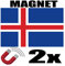 SAFIRMES 2 x Island-Flagge, magnetisch, 6 x 3 cm