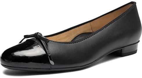 ARA Women's Bari Closed Ballet Flats, Black, 8 UK