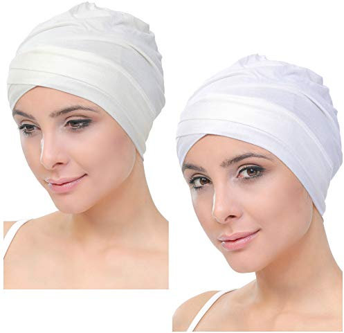 Deresina Headwear W Bonnet Chimio Femme, Coiffe en Bambou pour Perte de Cheveux, Turban chimiotherapie, Bonnet de Nuit Respirant, Turban Moderne pour Tous Les Jours (x Multicolour 12)