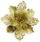 GL-Turelifes - Confezione da 12 Fiori di Stella di Natale Artificiali Glitterati, Ghirlanda di Natale per Albero di Natale, Diametro 16 cm,Oro