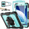 SEYMAC stock Case for iPad Air 3rd Generation/Pro 10.5 Inch, Heavy Duty Shockproof Cover with Screen Protector, 360° Rotating Stand/Hand Strap & Pencil Holder for iPad Air 3 / Pro 10.5 Case, Skyblue