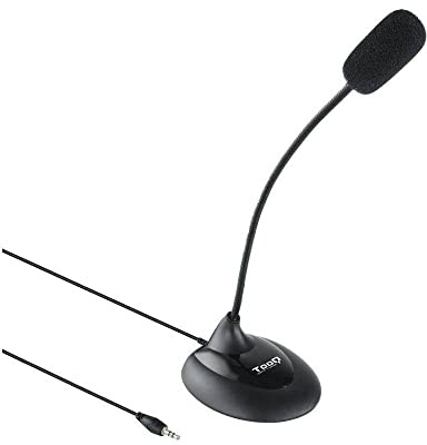TooQ TQMM-213 - Micrófono Multimedia Flexible Jack 3.5 mm ON/Off Negro