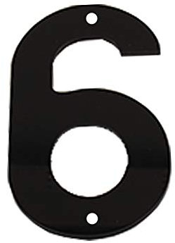 Numero Civico 6 Pollici (15cm) Numeri Civici in Plastica, Spesso Autoadesivi e Viti Numero Indirizzo di Casa,Numero Della Casella di Posta, Nero (6)