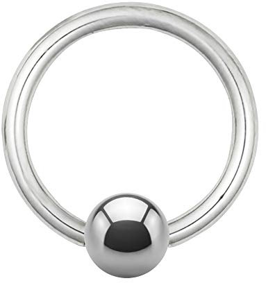 Treuheld Piercing Klemmring - Titan - Silber - 1.6mm [02.] - 1.6 x 8 mm (Kugel: 4mm)