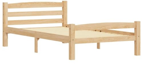 vidaXL Massivholzbett Einzelbett Bettgestell Bett Holzbett Bettrahmen Lattenrost Schlafzimmerbett Schlafzimmermöbel Kiefer 90x200cm