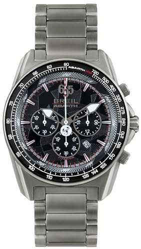 Breil Abarth 695 Herren Chronograph aus Titan in der Farbe Grau-Schwarz 43mm, Wasserdichtigkeit: 10Bar, TW1933
