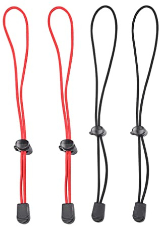 ABOOFAN 4PCS Rucksack Schnalle Elastische Seil Krawatte Kabel Einstellbar Befestigung Schnalle für Camping Wandern Pole Halter Trekking Rucksack Outdoor Bergsteigen Schwarz Rot
