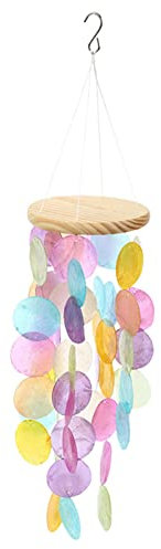 Windspiel, handgefertigtes Capiz-Muschel-Windspiel, zartes Outdoor-Windspiel, einzigartiger entzückender Klang, für Terrasse, Rasen, Garten, Balkon, Veranda, Hochzeit, Heimdekoration Nanyaciv