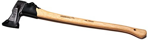 Super-Spaltaxt 1100 Gramm, USA-Hickorystiel (60 cm), mit Lederschneiden- und Stielschutz