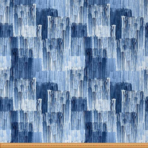 Blauer Ombré Stoff Meterware Geometrischer Polsterstoff Gestreifter Dekor Stoff Niederschlagsstoff für Drinnen Draußen Ölgemälde DIY Kunst Wasserdichter Stoff Zum Quilten Nähen Blau 920 x 150 (HxB)