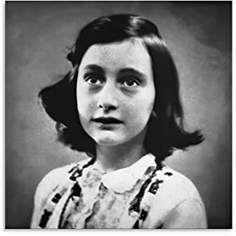 Anne Frank Diaries Mädchen-Poster, Wandkunst, Scroll, Leinwandbild, Bild, Wohnzimmer, Dekoration, Zuhause, 30 x 30 cm