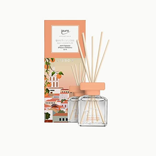 ipuro fruity Lisboa Raumduft mit fruchtiger Orange & zartem Zimt - angenehmer Raumerfrischer der Europakollektion für ein einzigartiges Duft-Erlebnis - Lufterfrischer Wohnung mit Duftstäbchen 50ml